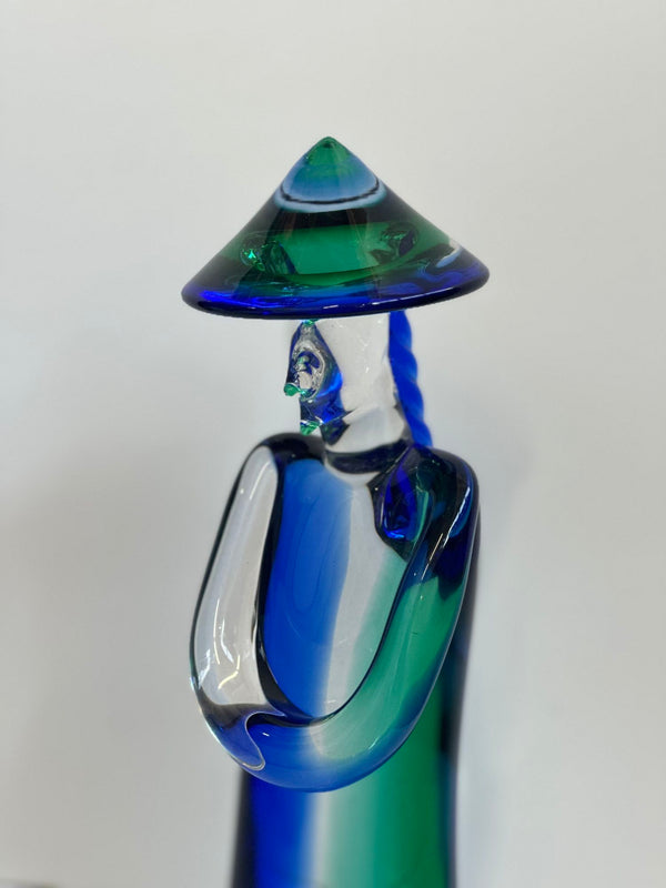 Abstract Murano Glass Sculpture of a Chinese Man by Seguso
