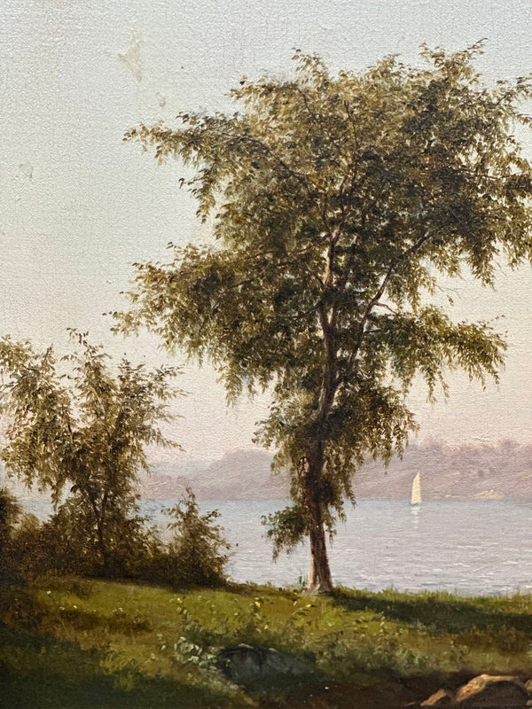 'Hudson River' Oil on Canvas by John Williamson, 1865
