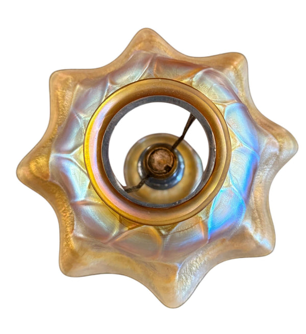 Louis Comfort Tiffany Favrile Glass Candle Lamp. Early 20th Century.