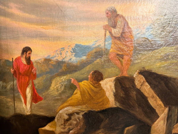 Eugene Califano Allegorical Scene with Classical Ruins Oil on Canvas. 20th C.