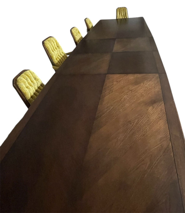 Maurice Bailey for Monteverdi Young—Long Dining Table w/ Twelve Chairs, USA1950s