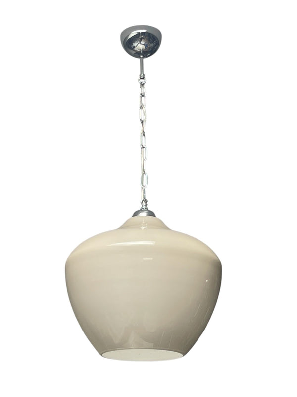 Pair of Italian Murano Gray Glass Pendants, 1980's.
