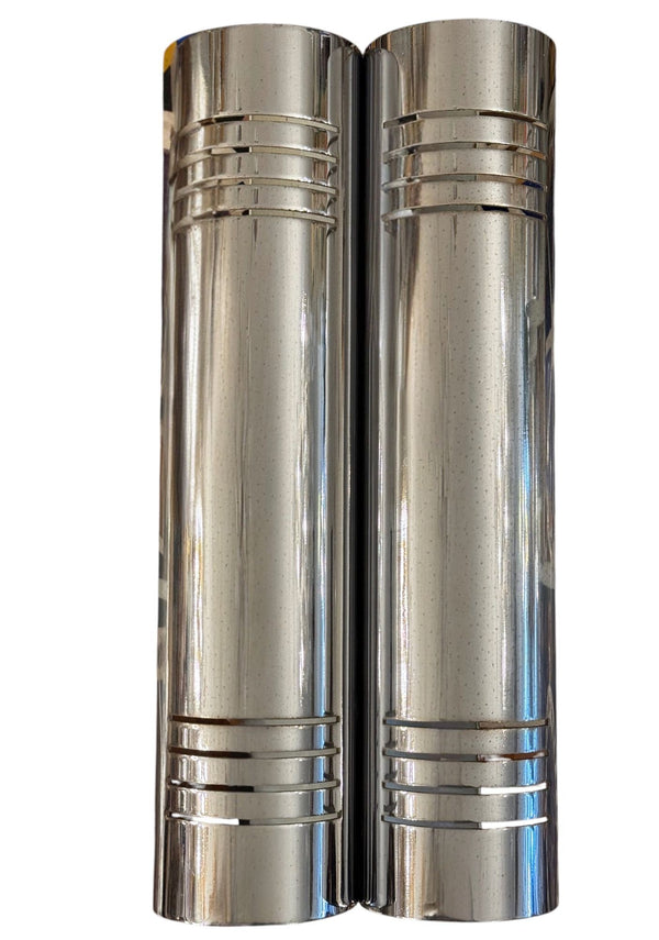 Four Italian Polished Chrome Cylindrical Wall Sconces, Italy, Mid 20th Century.