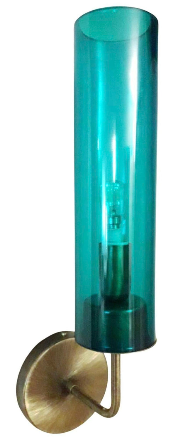 Nine Sconces with Blue Murano Glass Tubes Style of Agne Jakobsson. Italy, 1970's