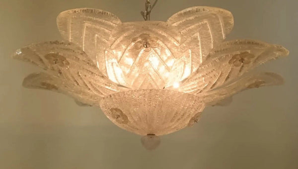 Murano Graniglia Glass Flush Mount – Italy, Circa 1960's.