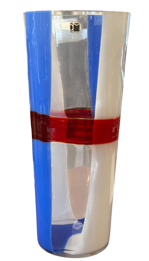 Carlo Moretti Signed Geometric Murano Glass Vase. Italy, 2010.
