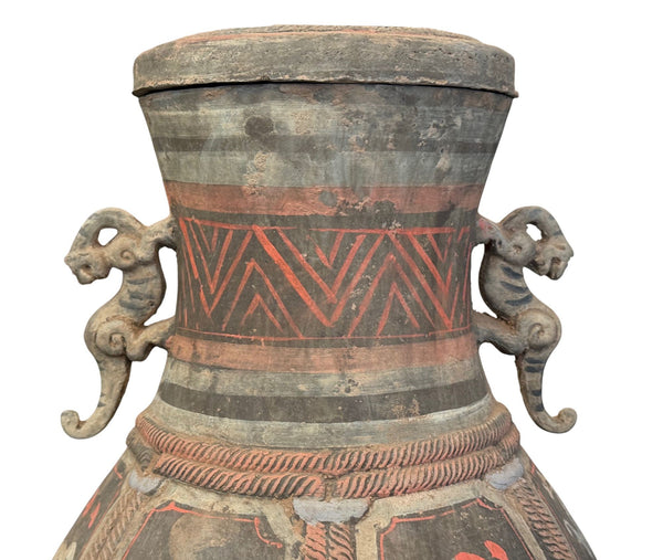 Ancient Chinese Zhou Dynasty Zodiac Pottery Vase, 500–200 BC.