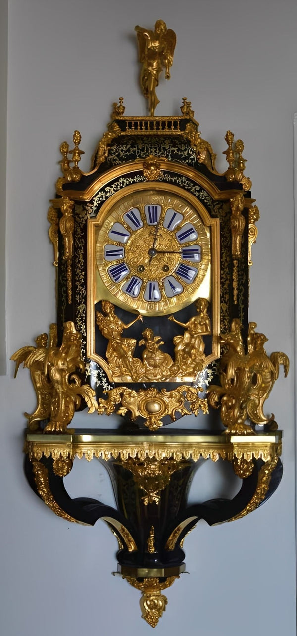 Monumental 19th Century French Boulle Cartel Clock with Pedestal