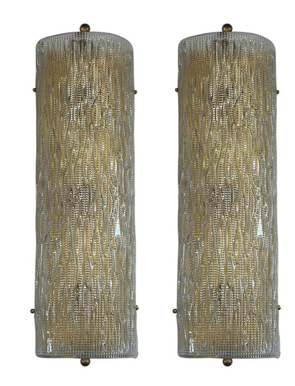 Set of Three Vintage Italian Murano Glass Sconces, c. 1970's