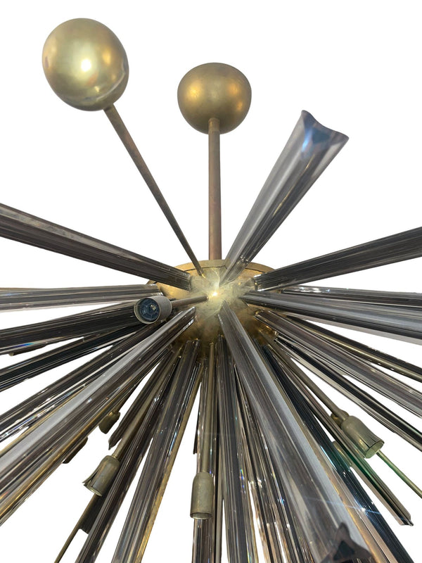 Vintage Italian Murano Glass Sputnik Semi-Flush Mount Chandelier, 1980's.