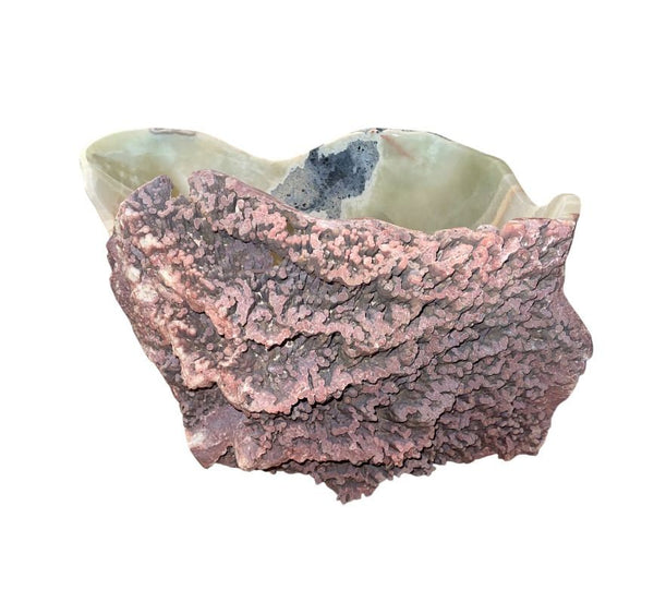 Monumental Sculptural Onyx Bowl with Natural Mineral Edge
