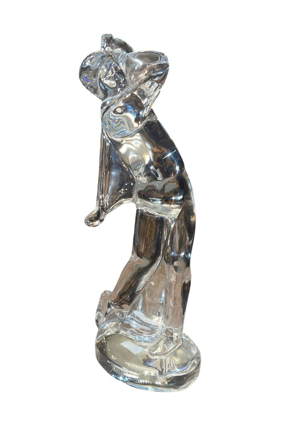 Pair of Baccarat Crystal Golfer Figurines