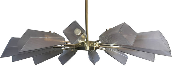 Ventilatore Style Chandelier with Murano Glass Tiles, Italy, 1980's.