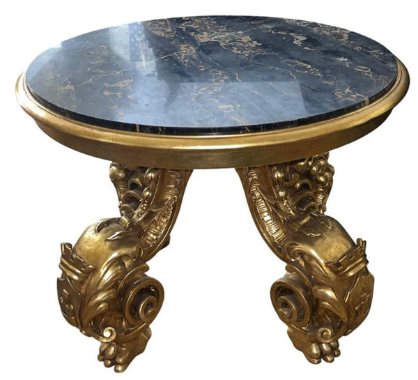 19th Century English Giltwood Center Table with Michelangelo Marble Top