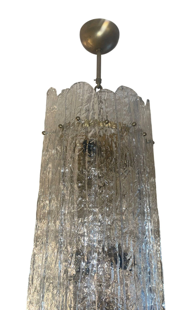 1960's Italian Murano Textured Glass Pendant Light