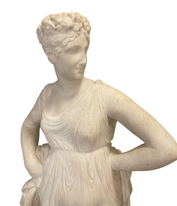 19th Century Carrara Marble Sculpture of Euphrosyne, One of the Three Graces.