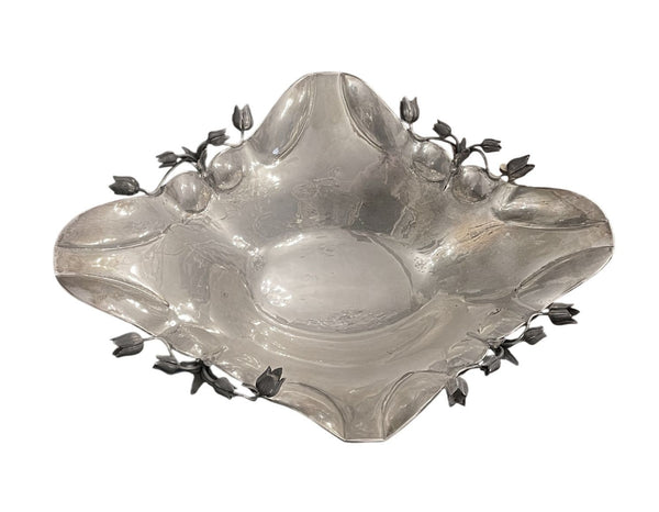 Pair of Damar 925 Sterling Silver Floral Bowls, 20th Century.