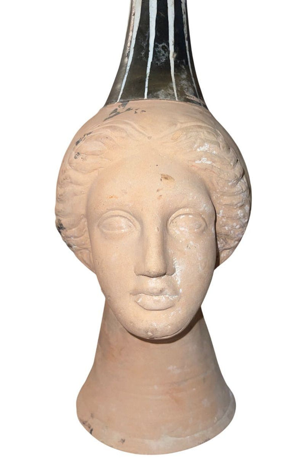 Hellenistic Canosan Figural Oinochoe (Head Vase) Apulia, Italy, 3rd C. - B.C.E.