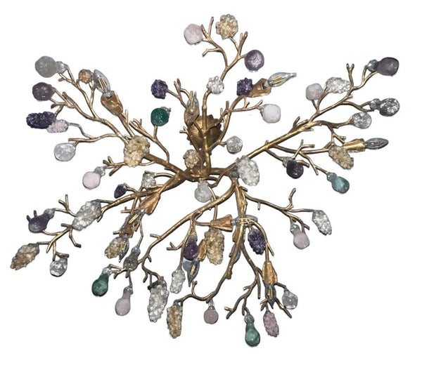 Pegaso Gallery Design “Tree of Life” Chandelier with Semi-Precious Stone Fruits