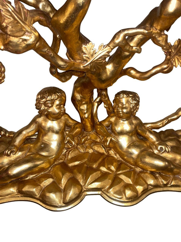 Italian Early 19th Century Giltwood Mirror and Console Table, Tuscany.