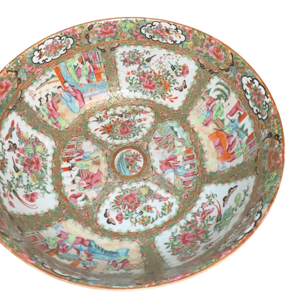 Late 19th Century Chinese Export Rose Medallion Bowl