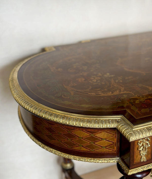 French 19th Century Inlaid Table w/ Bronze Mounts