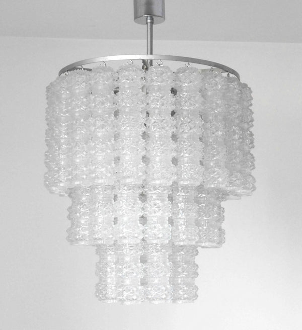 Vintage Italian Chandelier with Murano Glass by Venini, c. 1960's