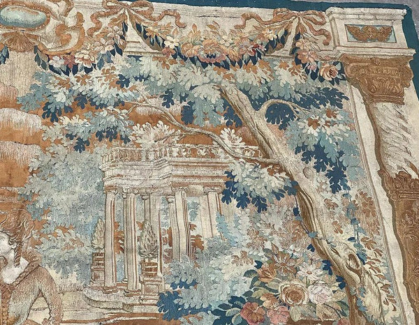 Late 19th Century Verdure Wool Tapestry Signed L.K.F. (Lorentz Kleiser).