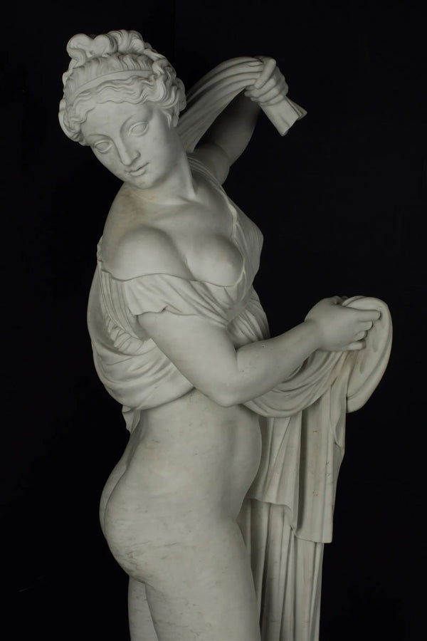 Late 19th Century Italian Life-Size Woman Marble Statue