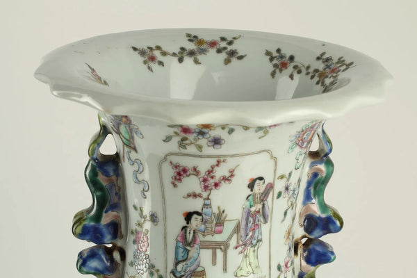 Early 20th-Century Chinese Qianlong-Style Porcelain Vase with Square Seal Mark