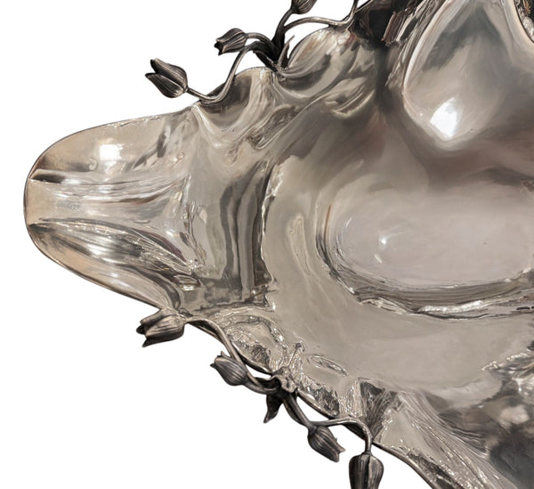 Pair of Damar 925 Sterling Silver Floral Centerpiece Bowls, 20th Century.