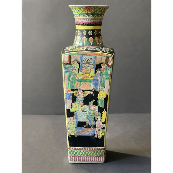 Pair of Chinese Famille Noire Vases