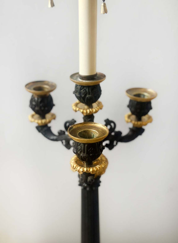 Pair of French 19th Century Empire Candelabras Converted to Lamps
