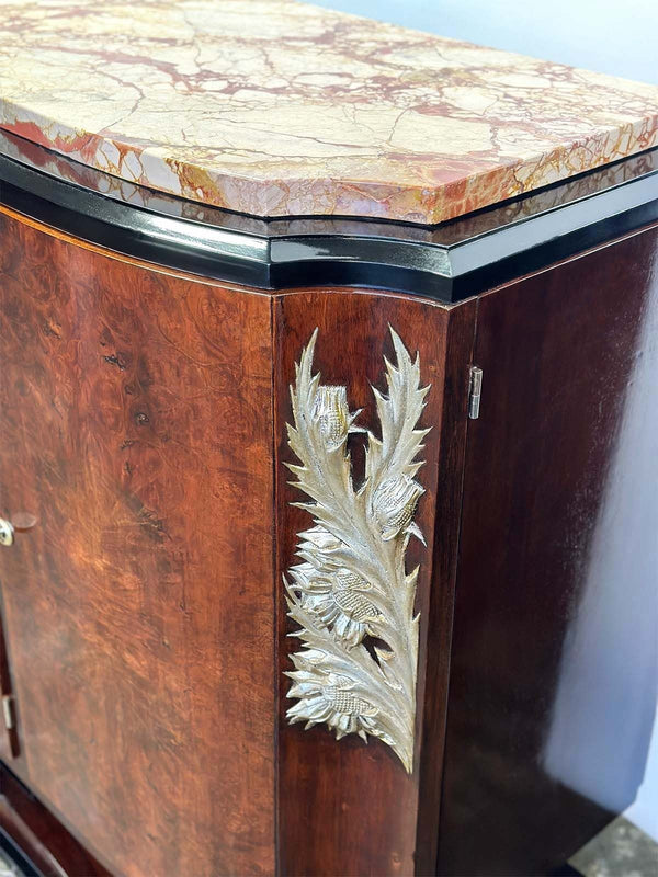 French Art Deco Credenza with Marble Top, c. 1920's