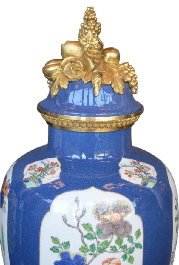 Pair of Mid-19th Century Ormolu-Mounted Chinese Export Porcelain Vases.