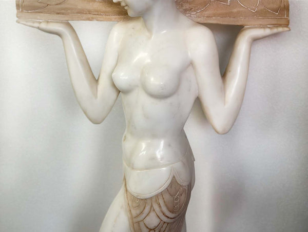 "España" Life-Size Art Deco Marble Statue After Raymond Guerbe