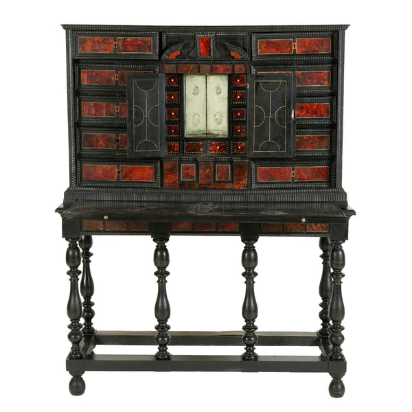 Flemish 18th Century Tortoiseshell Inlaid Cabinet on Stand