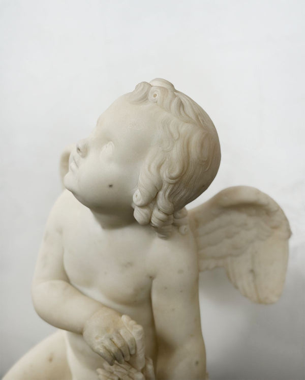 Late 19th Century Italian Carved Marble Cupid Sculpture