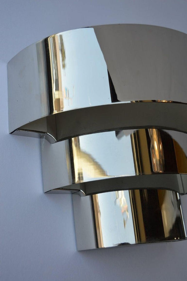 Pair of Art Deco Chrome Sconces