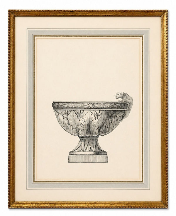 Set of Six Neoclassical Style Etchings After Carlo Antonini. Italy, 20th Century