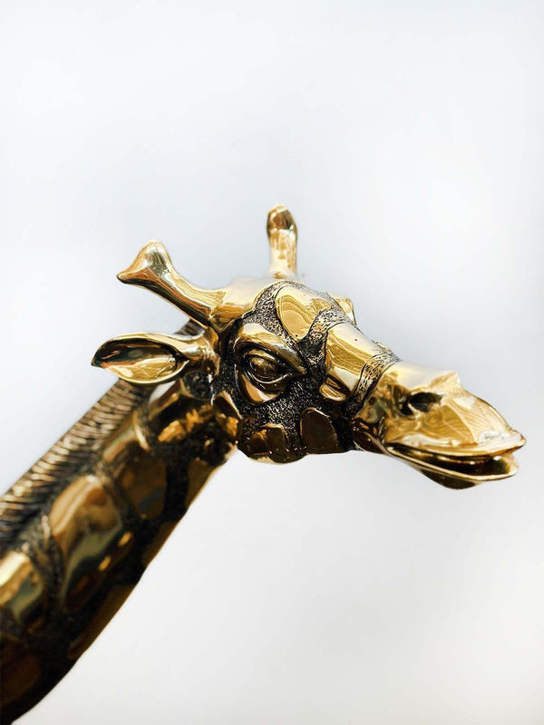 Vintage Brass Giraffe Sculpture After J. Moigniez