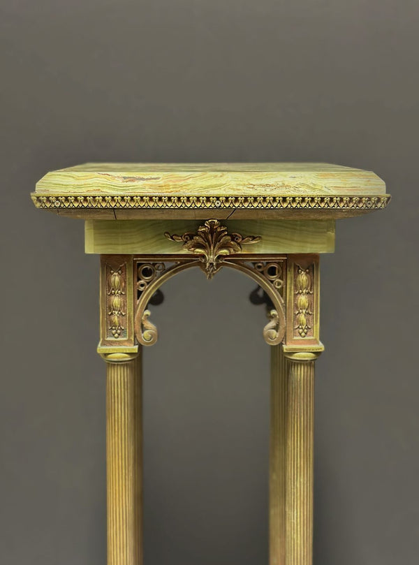 French Late 19th Century Bronze & Onyx Pedestal
