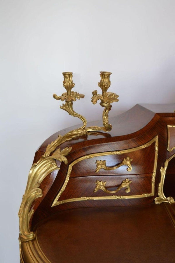 French Palatial Louis XV Gilt Bronze Bureau-Plat Cartonnier '19th Century'