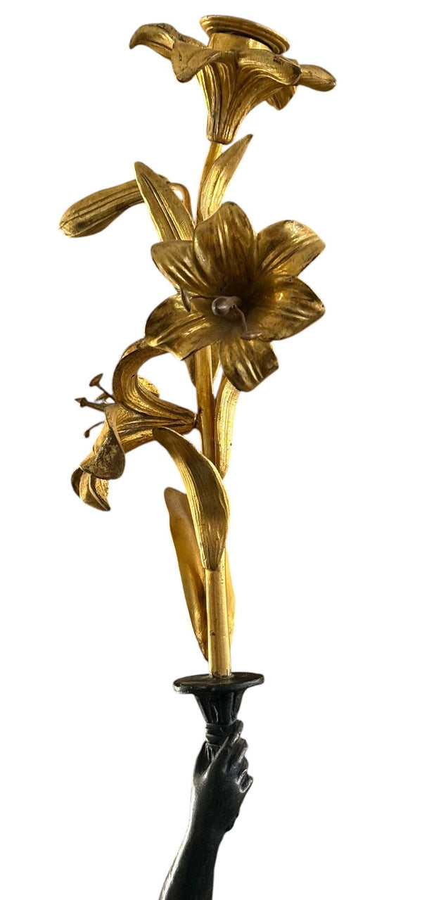 Bronze “Flying Mercury” with Lily Torch, After Giambologna, Italy, 19th Century.