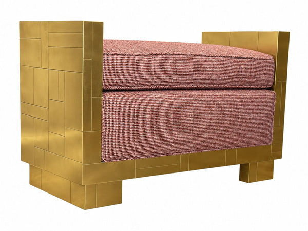 Pair of Paul Evans Cityscape Brass Benches, 1970's.