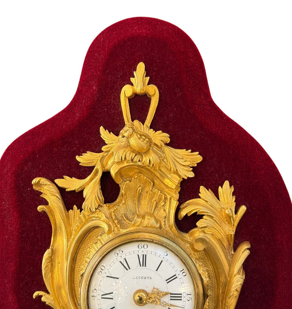 French Louis XV Style Ormolu Cartel Wall Clock by Lecomte, Paris, 19th Century.
