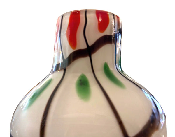 Vintage Italian Murano Polka Dot Art Glass Vase, Mid-20th Century.
