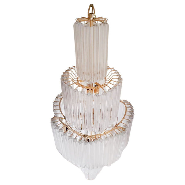 Vintage Italian Spiral Murano Glass Chandelier in the Style of Venini