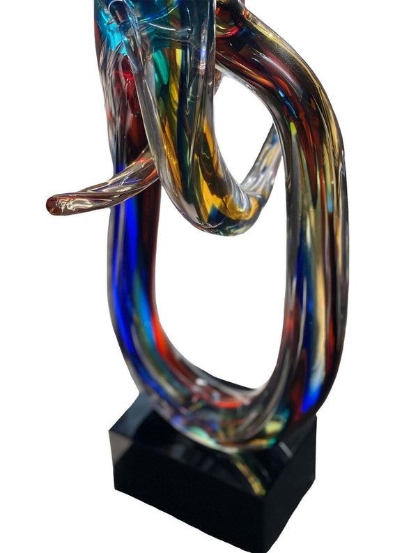 Abstract Murano Glass Multicolor Sculpture by Sergio Costantini