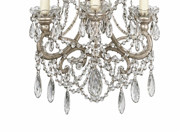 Pair Italian Crystal Beaded Wall Sconces, Mid-20th Century